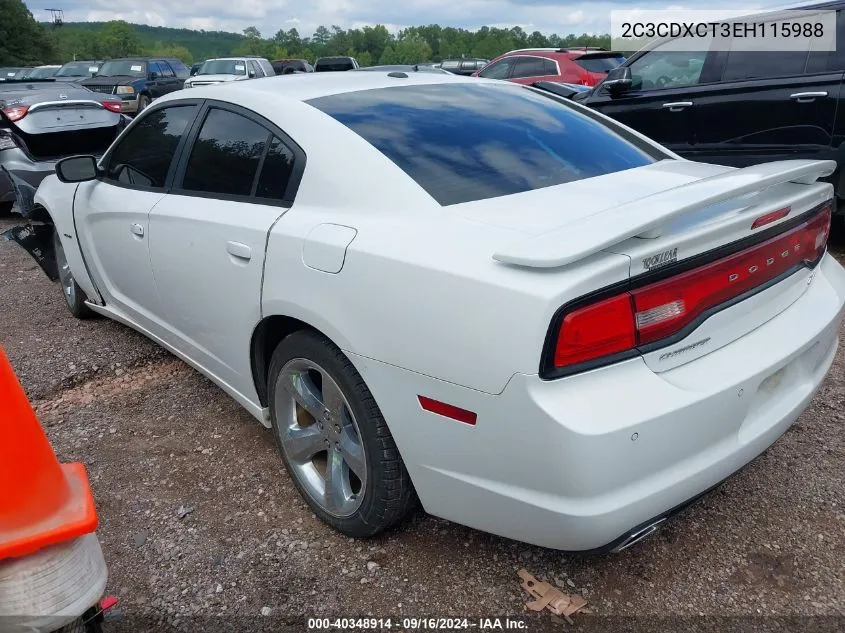 2014 Dodge Charger R/T Max VIN: 2C3CDXCT3EH115988 Lot: 40348914