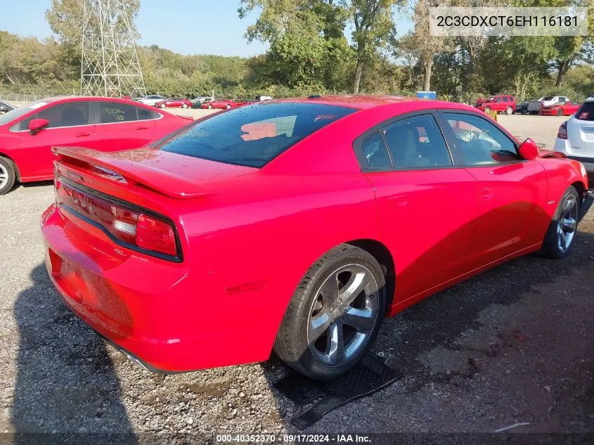 2014 Dodge Charger R/T VIN: 2C3CDXCT6EH116181 Lot: 40352370