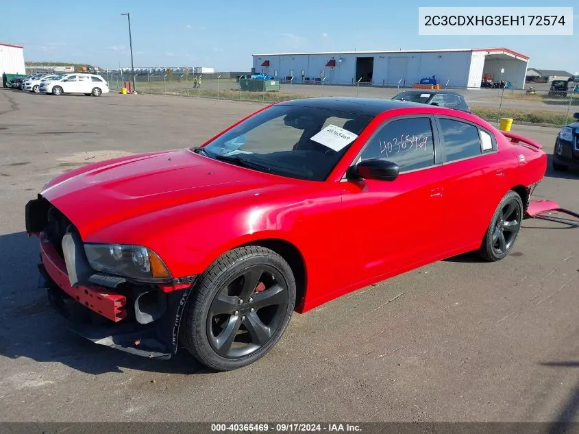 2014 Dodge Charger Sxt Plus VIN: 2C3CDXHG3EH172574 Lot: 40365469