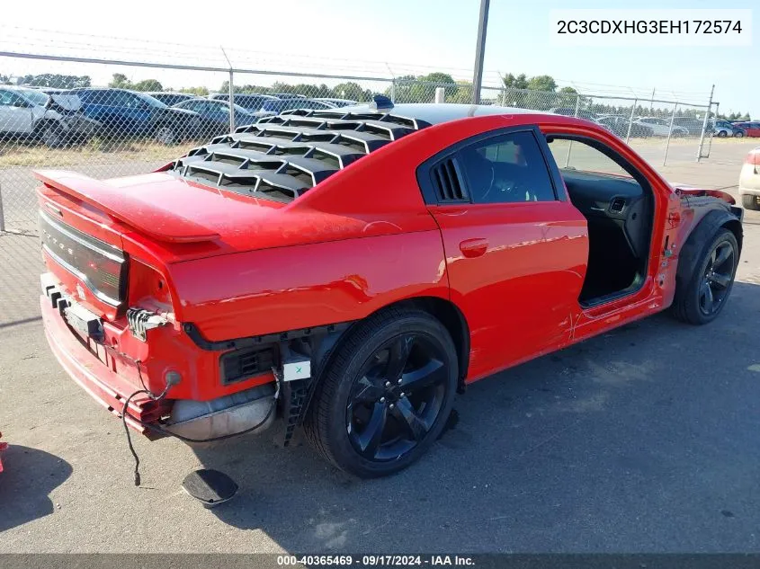 2014 Dodge Charger Sxt Plus VIN: 2C3CDXHG3EH172574 Lot: 40365469