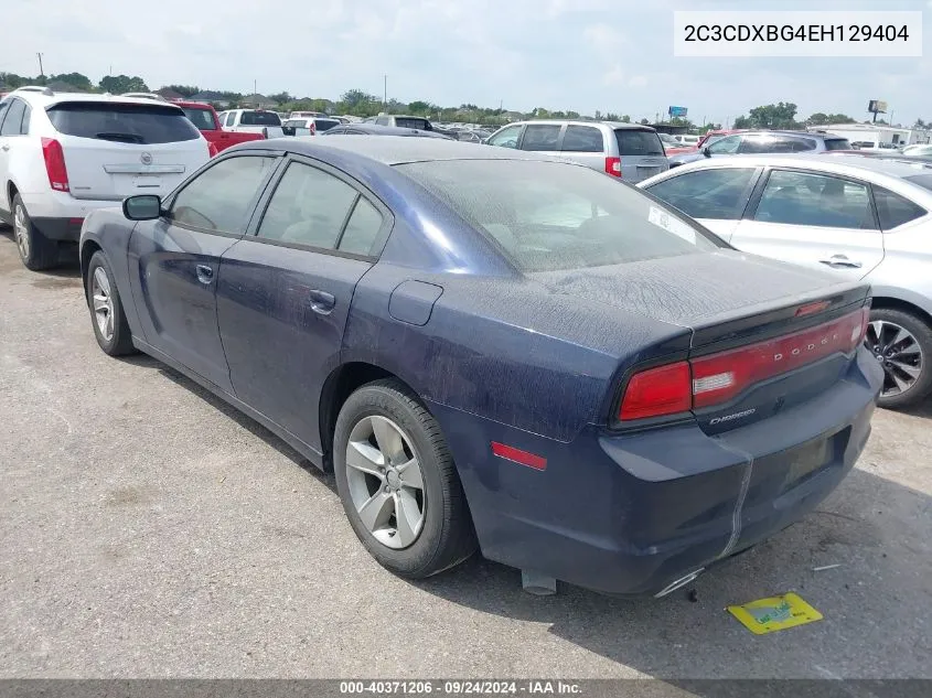 2014 Dodge Charger Se VIN: 2C3CDXBG4EH129404 Lot: 40371206