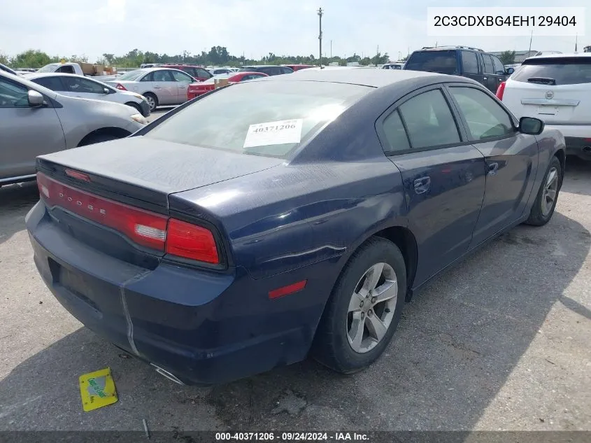 2014 Dodge Charger Se VIN: 2C3CDXBG4EH129404 Lot: 40371206