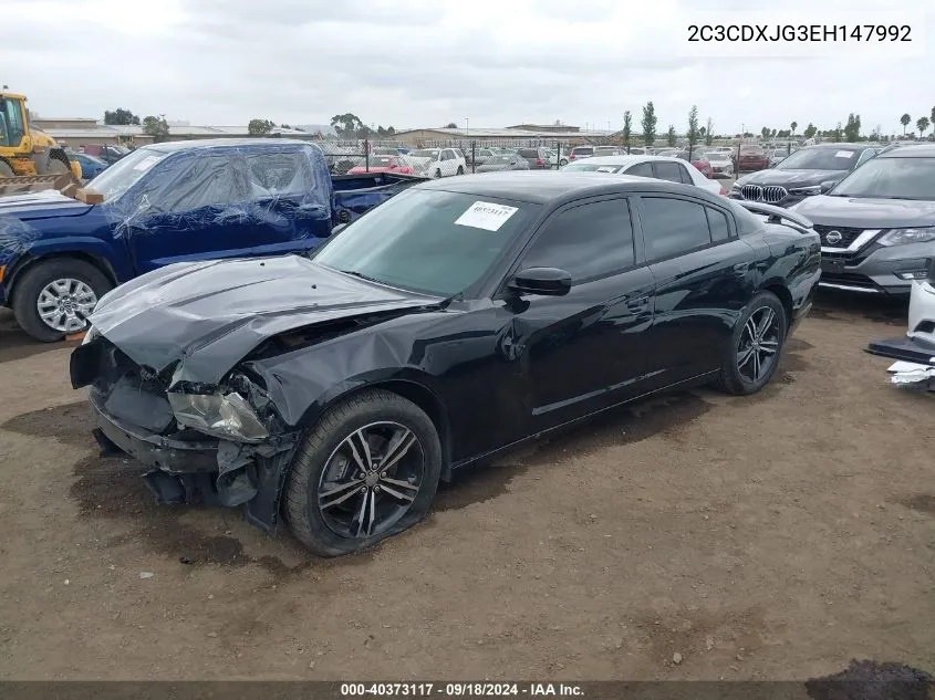 2014 Dodge Charger Sxt VIN: 2C3CDXJG3EH147992 Lot: 40373117