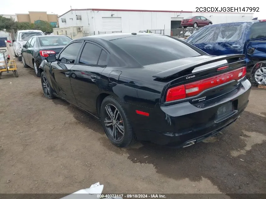 2014 Dodge Charger Sxt VIN: 2C3CDXJG3EH147992 Lot: 40373117