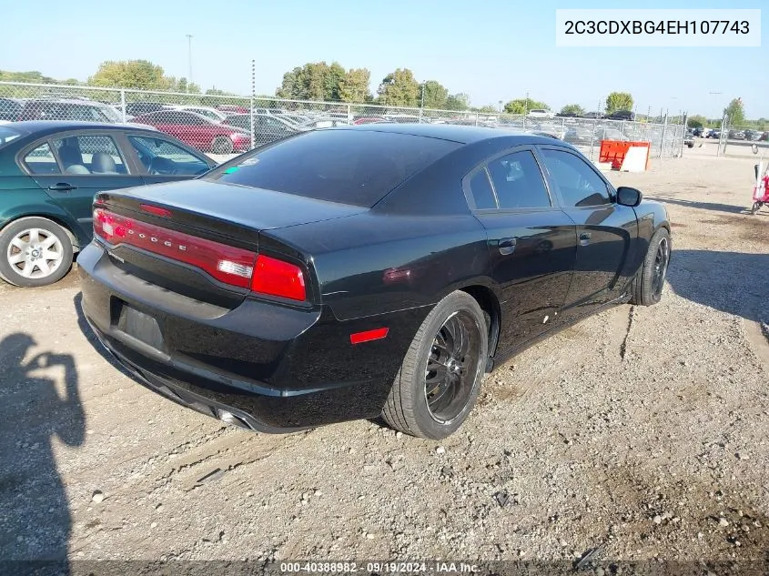 2014 Dodge Charger Se VIN: 2C3CDXBG4EH107743 Lot: 40388982