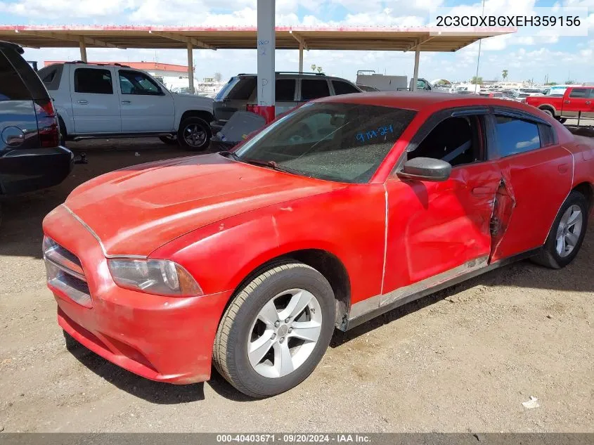 2014 Dodge Charger Se VIN: 2C3CDXBGXEH359156 Lot: 40403671