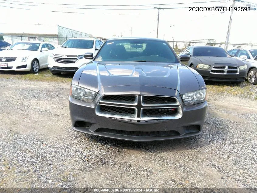 2014 Dodge Charger Se VIN: 2C3CDXBG7EH192593 Lot: 40403786