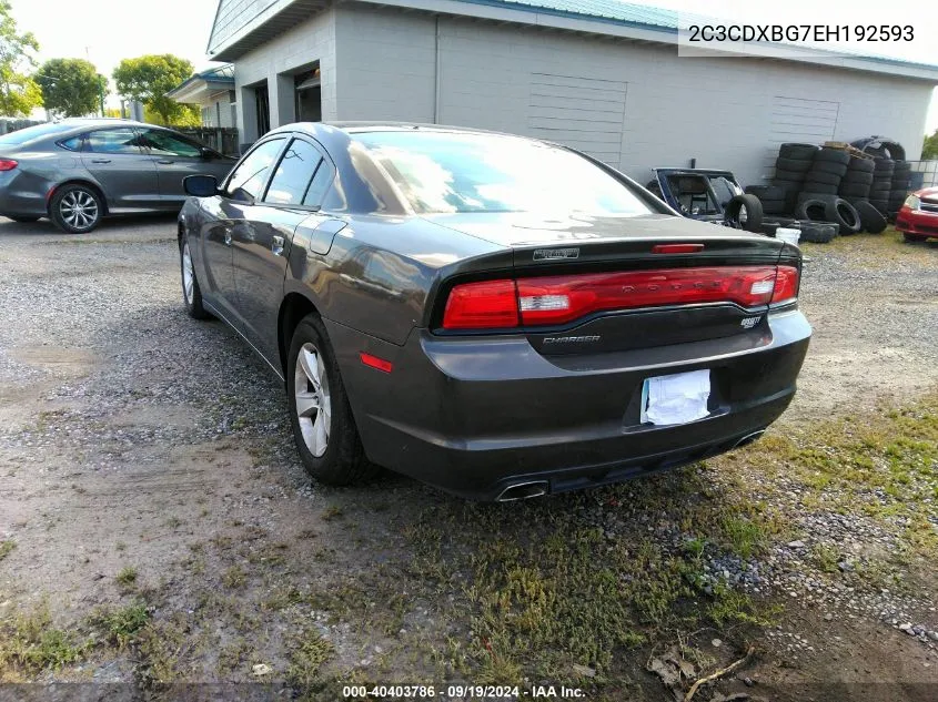 2014 Dodge Charger Se VIN: 2C3CDXBG7EH192593 Lot: 40403786