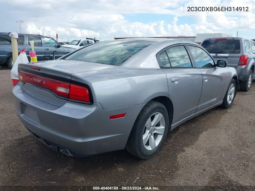 2014 Dodge Charger Se VIN: 2C3CDXBG6EH314912 Lot: 40404158