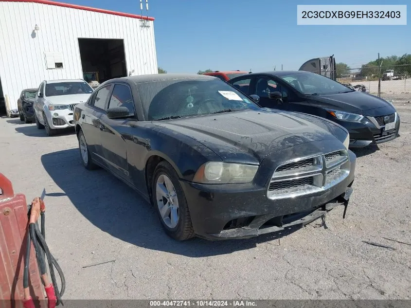 2014 Dodge Charger Se VIN: 2C3CDXBG9EH332403 Lot: 40472741