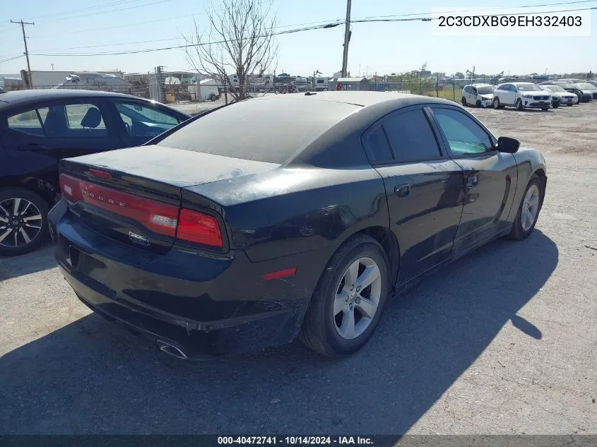 2014 Dodge Charger Se VIN: 2C3CDXBG9EH332403 Lot: 40472741