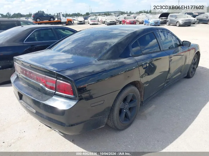 2014 Dodge Charger Se VIN: 2C3CDXBG6EH177602 Lot: 40525536