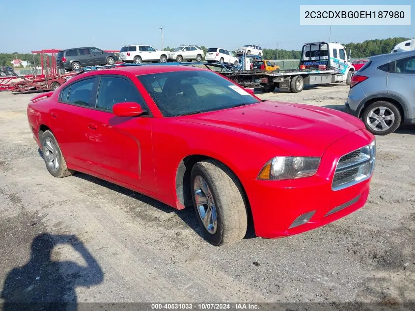 2014 Dodge Charger Se VIN: 2C3CDXBG0EH187980 Lot: 40531033