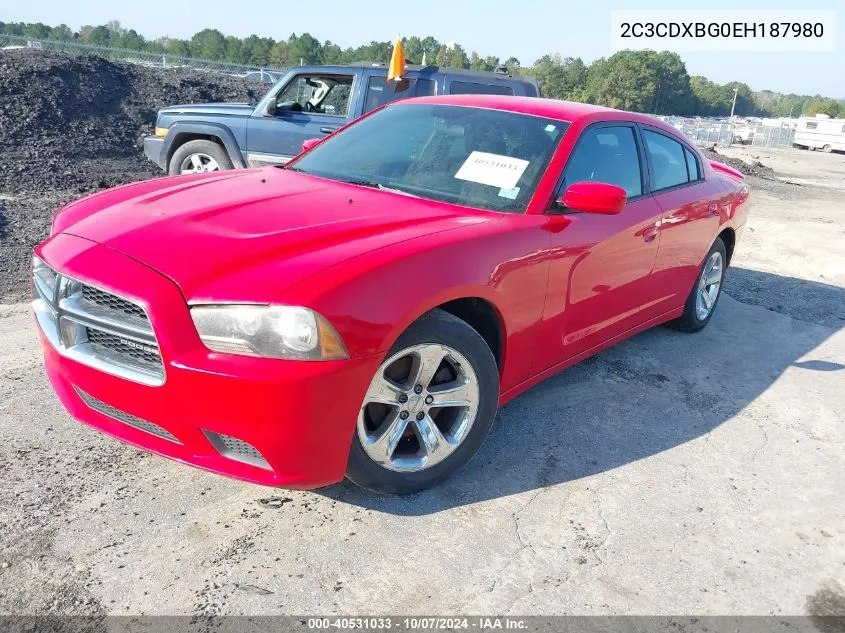 2014 Dodge Charger Se VIN: 2C3CDXBG0EH187980 Lot: 40531033