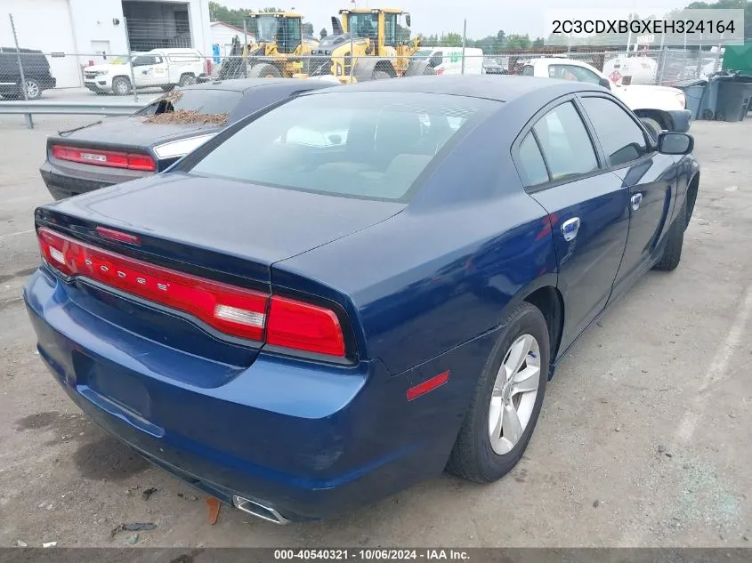 2014 Dodge Charger Se VIN: 2C3CDXBGXEH324164 Lot: 40540321