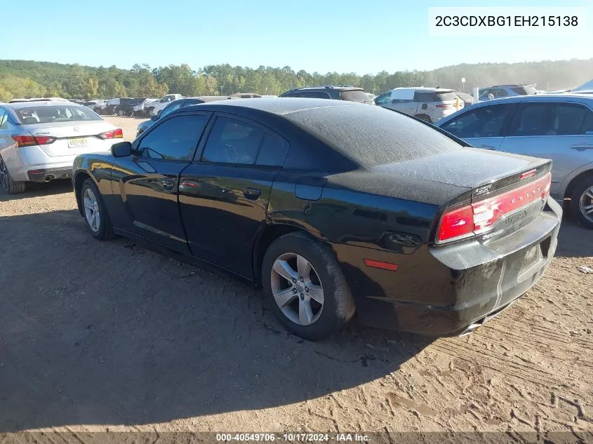 2014 Dodge Charger Se VIN: 2C3CDXBG1EH215138 Lot: 40549706