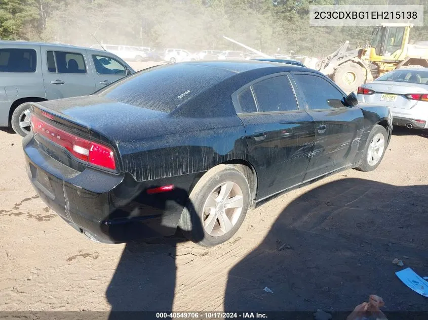 2014 Dodge Charger Se VIN: 2C3CDXBG1EH215138 Lot: 40549706