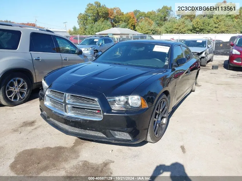 2014 Dodge Charger Se VIN: 2C3CDXBG6EH113561 Lot: 40587129