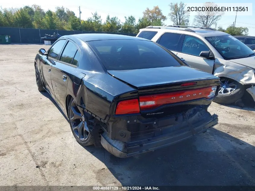 2014 Dodge Charger Se VIN: 2C3CDXBG6EH113561 Lot: 40587129