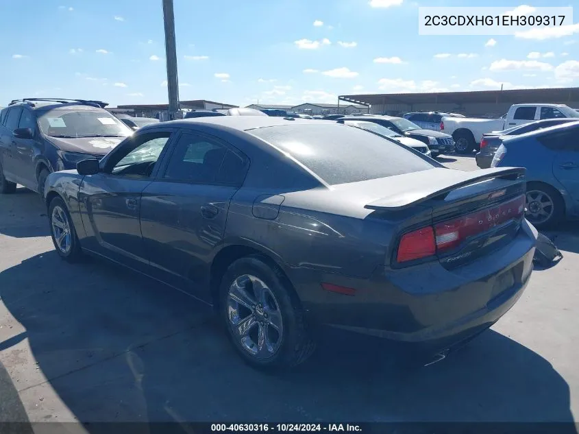 2014 Dodge Charger Sxt VIN: 2C3CDXHG1EH309317 Lot: 40630316