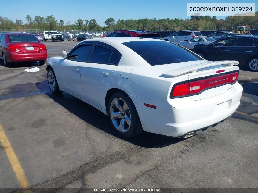 2014 Dodge Charger Se VIN: 2C3CDXBGXEH359724 Lot: 40632229