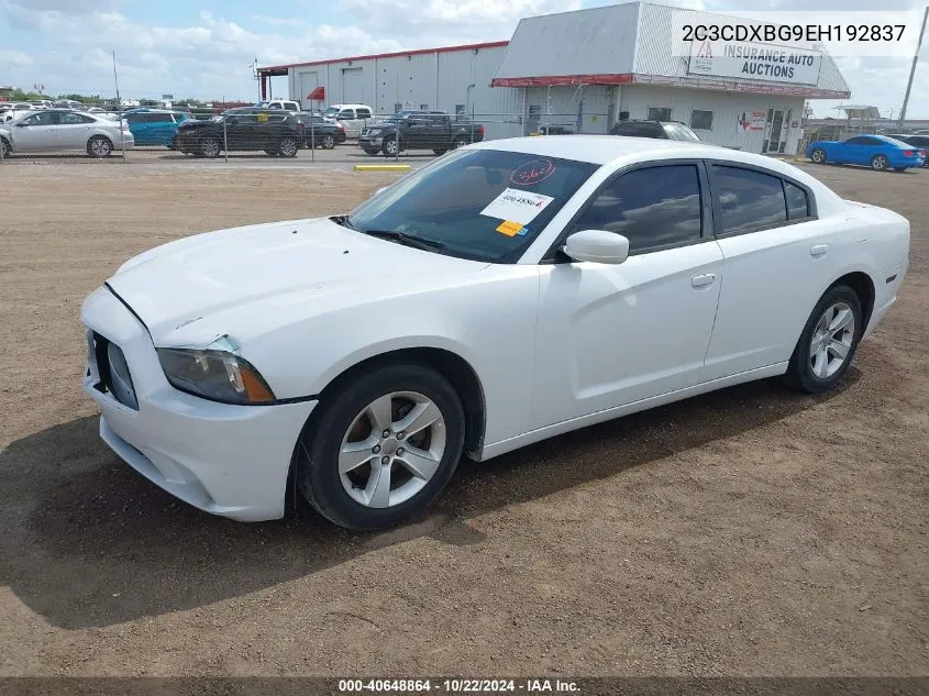 2014 Dodge Charger Se VIN: 2C3CDXBG9EH192837 Lot: 40648864