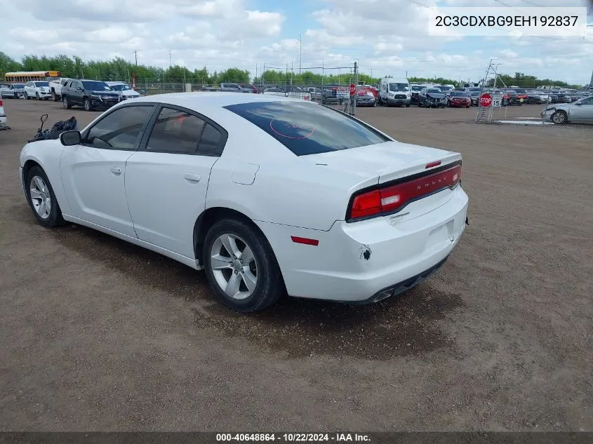 2014 Dodge Charger Se VIN: 2C3CDXBG9EH192837 Lot: 40648864