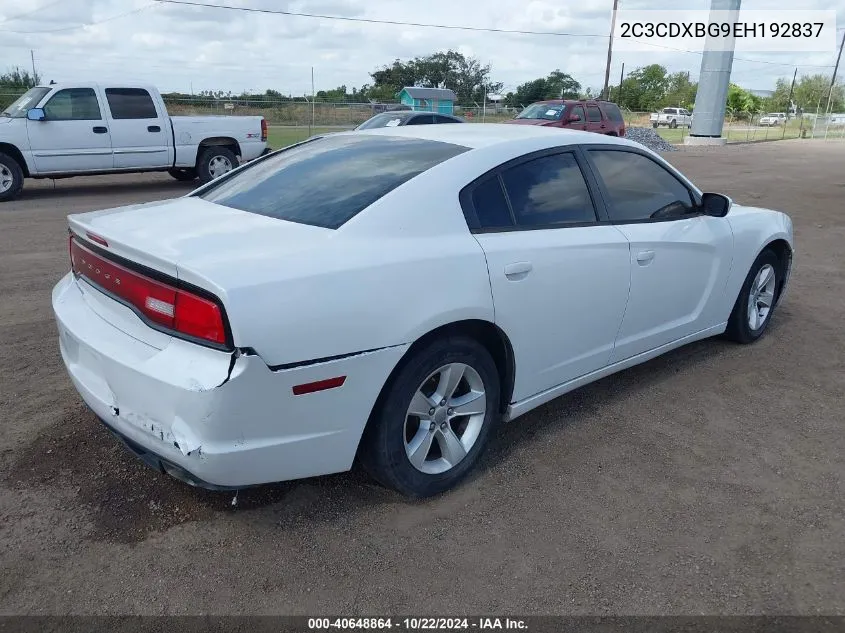 2014 Dodge Charger Se VIN: 2C3CDXBG9EH192837 Lot: 40648864