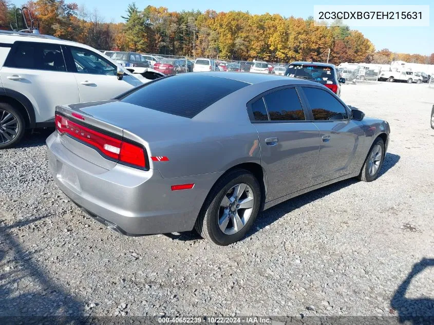 2014 Dodge Charger Se VIN: 2C3CDXBG7EH215631 Lot: 40652239