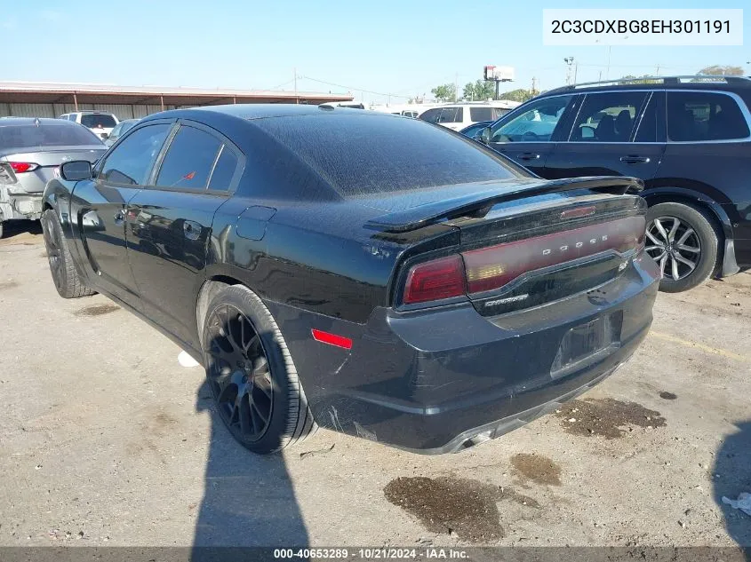 2014 Dodge Charger Se VIN: 2C3CDXBG8EH301191 Lot: 40653289