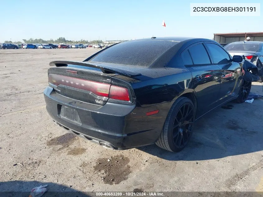 2014 Dodge Charger Se VIN: 2C3CDXBG8EH301191 Lot: 40653289