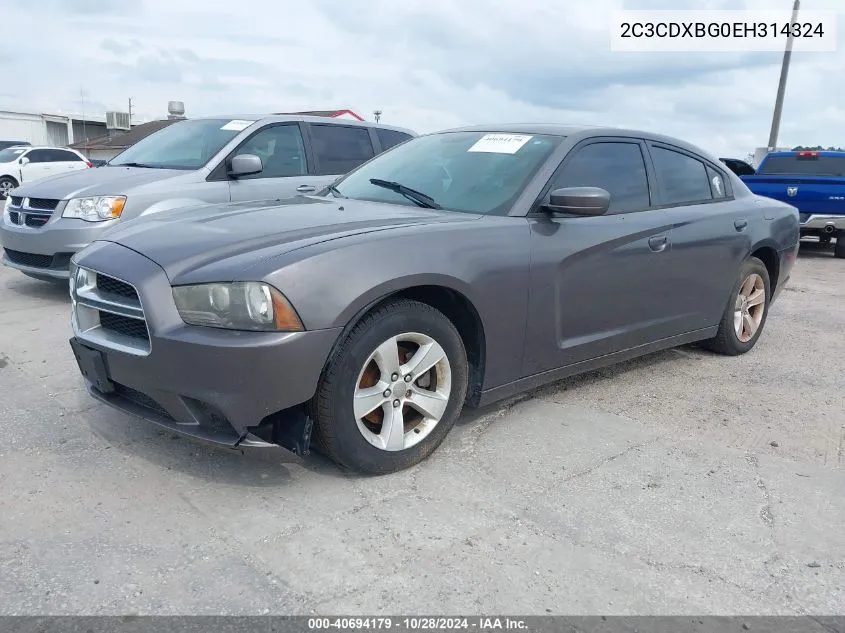 2014 Dodge Charger Se VIN: 2C3CDXBG0EH314324 Lot: 40694179