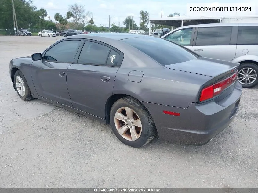 2014 Dodge Charger Se VIN: 2C3CDXBG0EH314324 Lot: 40694179