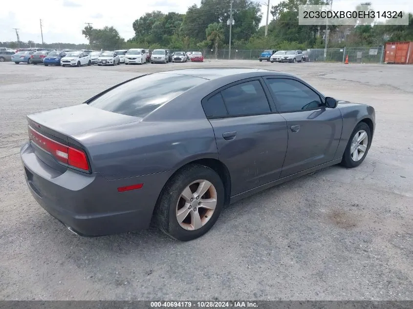 2014 Dodge Charger Se VIN: 2C3CDXBG0EH314324 Lot: 40694179