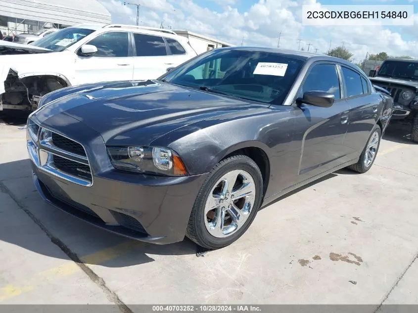 2014 Dodge Charger Se VIN: 2C3CDXBG6EH154840 Lot: 40703252