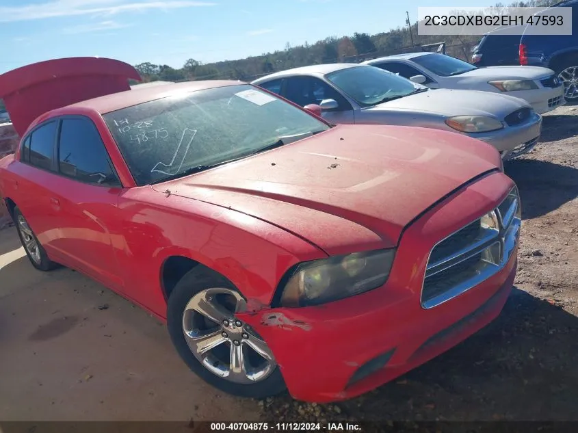 2014 Dodge Charger Se VIN: 2C3CDXBG2EH147593 Lot: 40704875