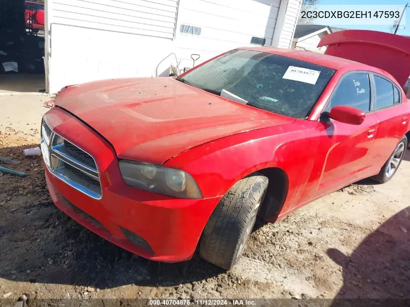 2014 Dodge Charger Se VIN: 2C3CDXBG2EH147593 Lot: 40704875