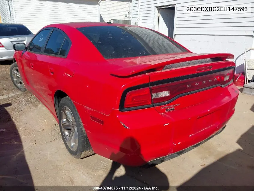 2014 Dodge Charger Se VIN: 2C3CDXBG2EH147593 Lot: 40704875