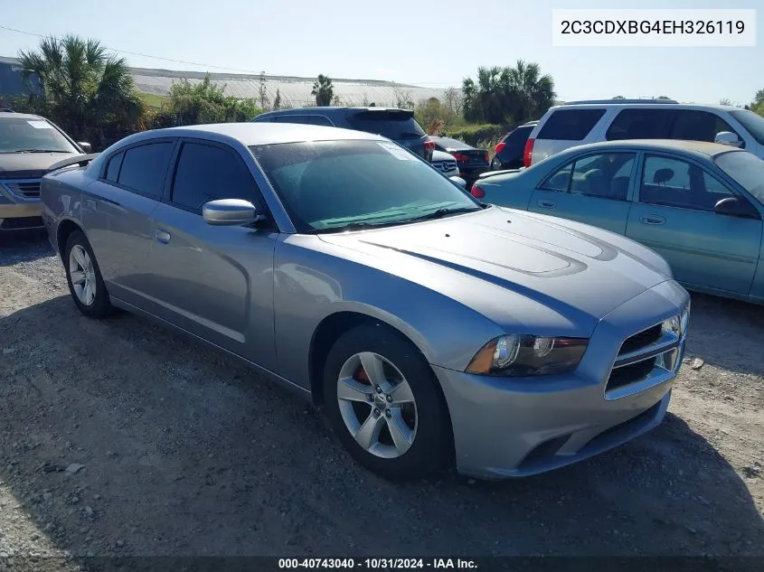 2014 Dodge Charger Se VIN: 2C3CDXBG4EH326119 Lot: 40743040