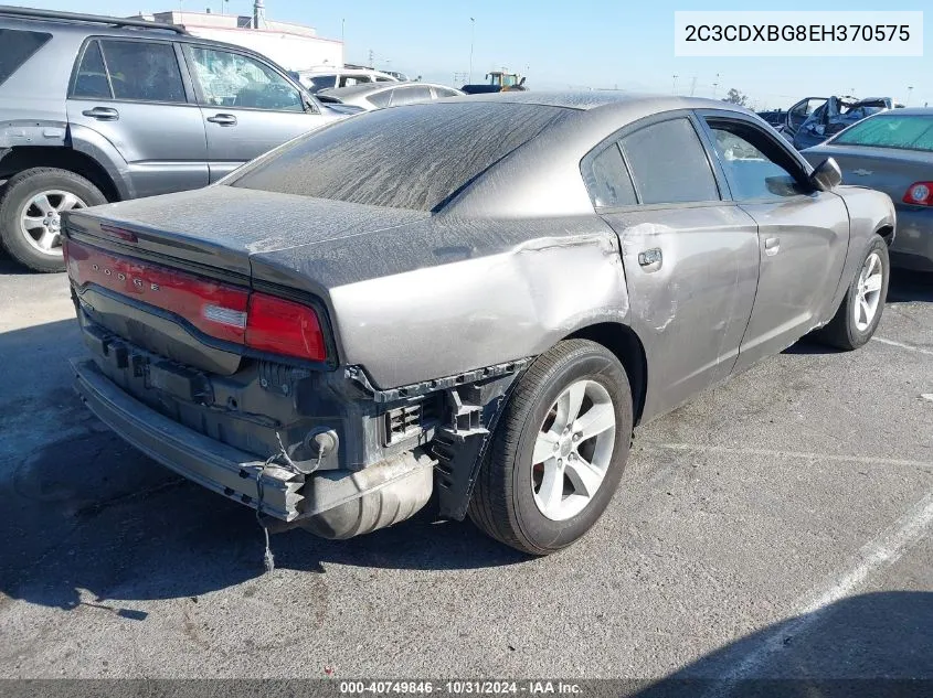 2014 Dodge Charger Se VIN: 2C3CDXBG8EH370575 Lot: 40749846