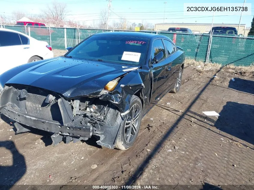 2014 Dodge Charger Sxt VIN: 2C3CDXJG6EH135738 Lot: 40805303