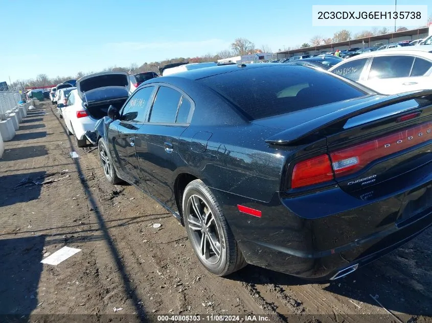 2014 Dodge Charger Sxt VIN: 2C3CDXJG6EH135738 Lot: 40805303