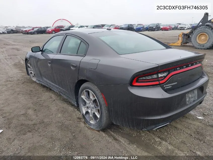 2015 Dodge Charger Se VIN: 2C3CDXFG3FH746305 Lot: 12093776