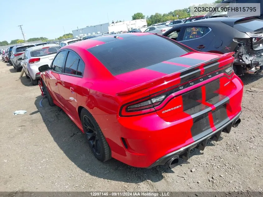 2015 Dodge Charger Srt Hellcat VIN: 2C3CDXL90FH815795 Lot: 12097145