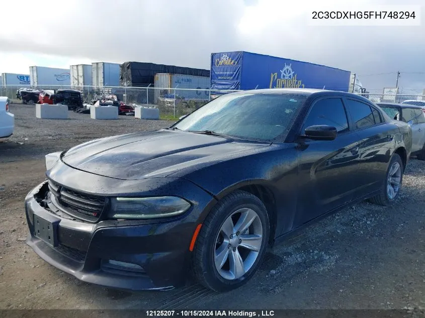 2015 Dodge Charger Sxt VIN: 2C3CDXHG5FH748294 Lot: 12125207