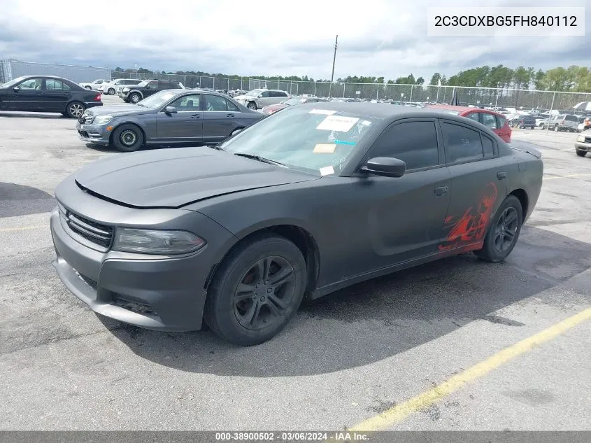 2C3CDXBG5FH840112 2015 Dodge Charger Se