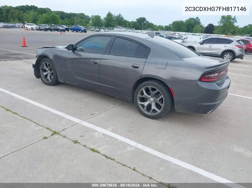 2015 Dodge Charger Sxt VIN: 2C3CDXHG7FH817146 Lot: 39679838