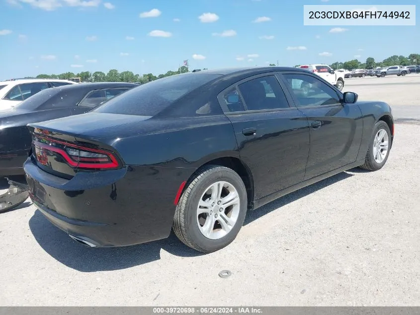 2015 Dodge Charger Se VIN: 2C3CDXBG4FH744942 Lot: 39720698