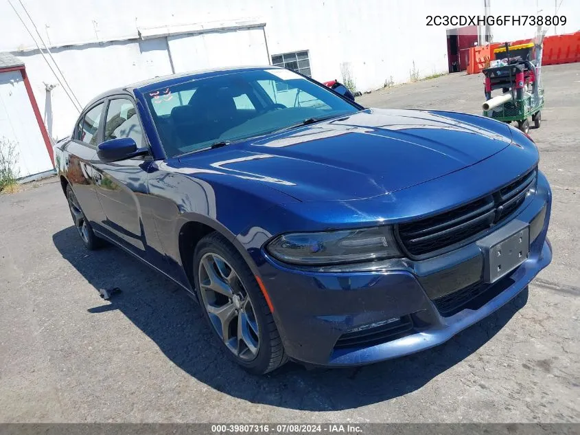 2015 Dodge Charger Sxt VIN: 2C3CDXHG6FH738809 Lot: 39807316