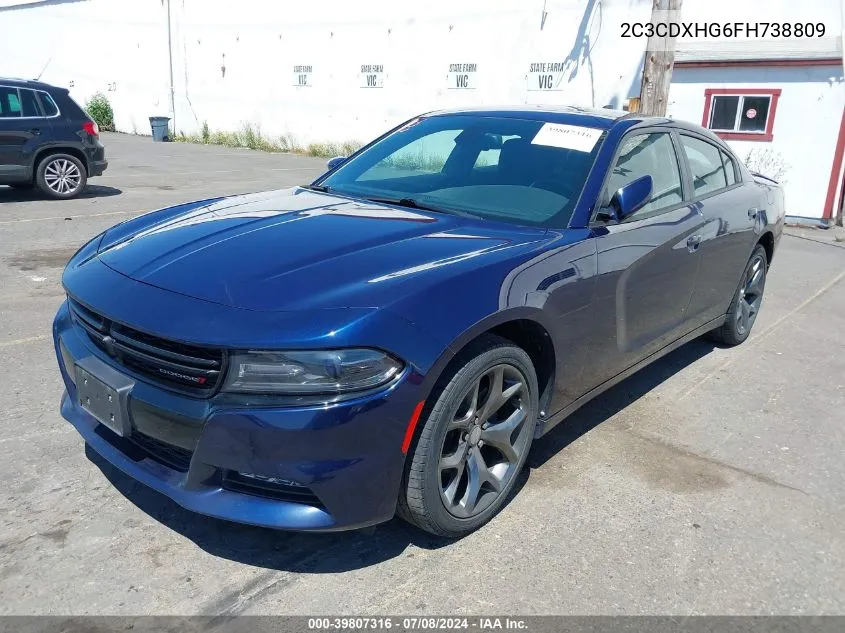 2015 Dodge Charger Sxt VIN: 2C3CDXHG6FH738809 Lot: 39807316